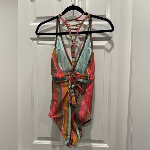 Prana Fergusen One Piece Swimsuit - Cacti Soleil Stripe size large - Picture 5 of 11